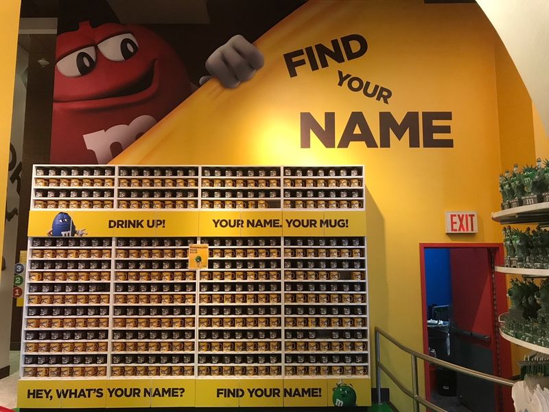 M&M mug wall