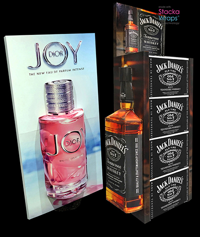 3d displays perfume bottle and alcohol bottle
