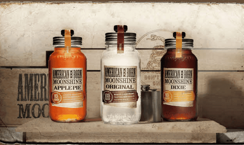 3 bottles american born moonshine