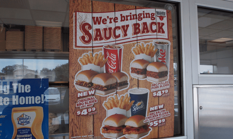 window cling for barbeque white castles