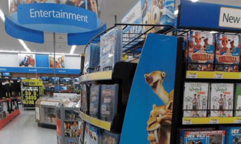 movie section of walmart