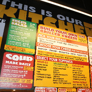 menu board 3D tom + chee soup