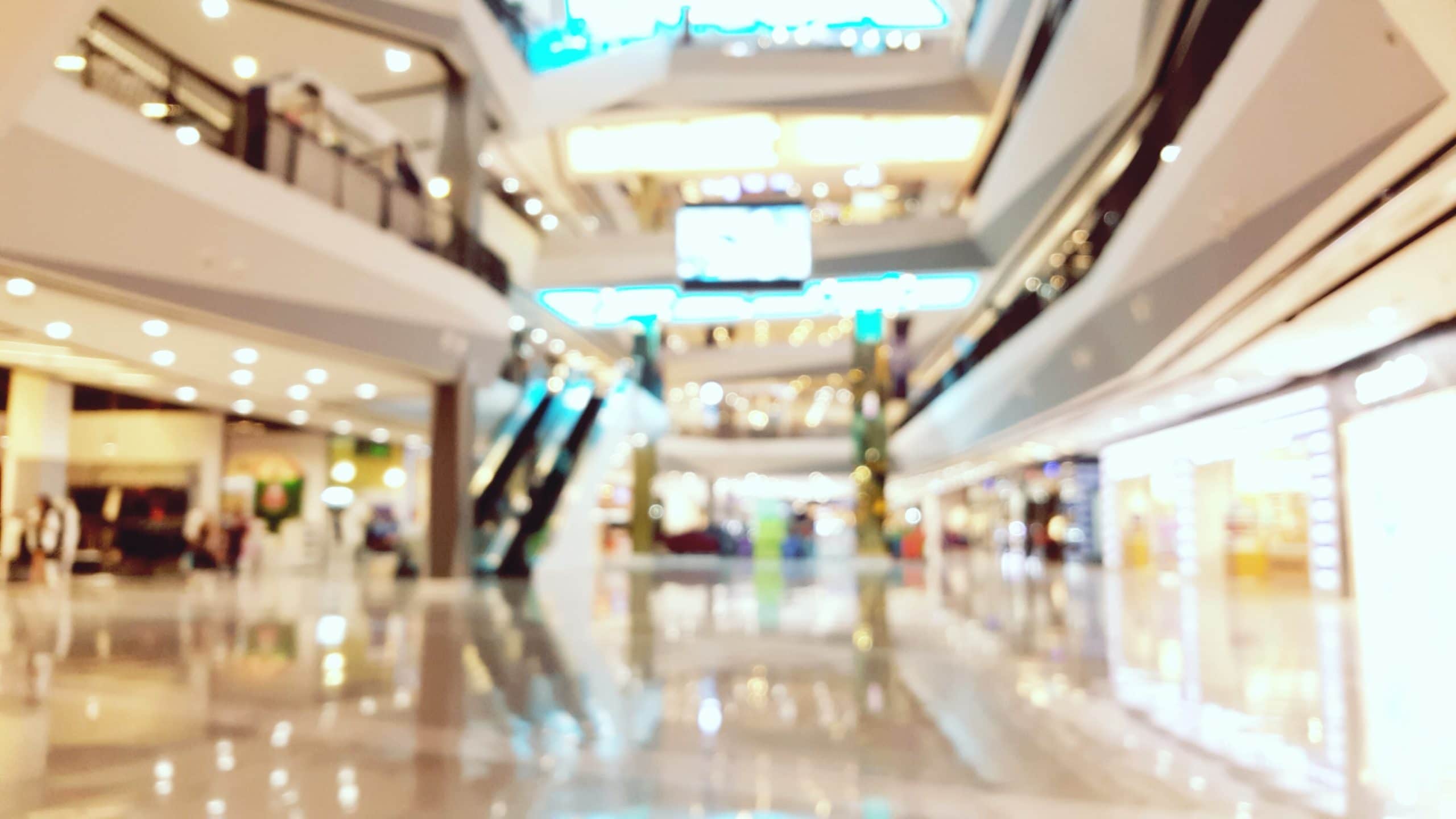 blurred shopping mall