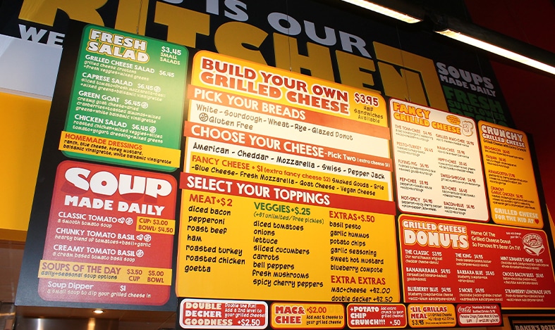 window banner signage restaurant