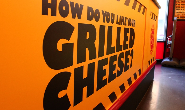 window banner signage restaurant